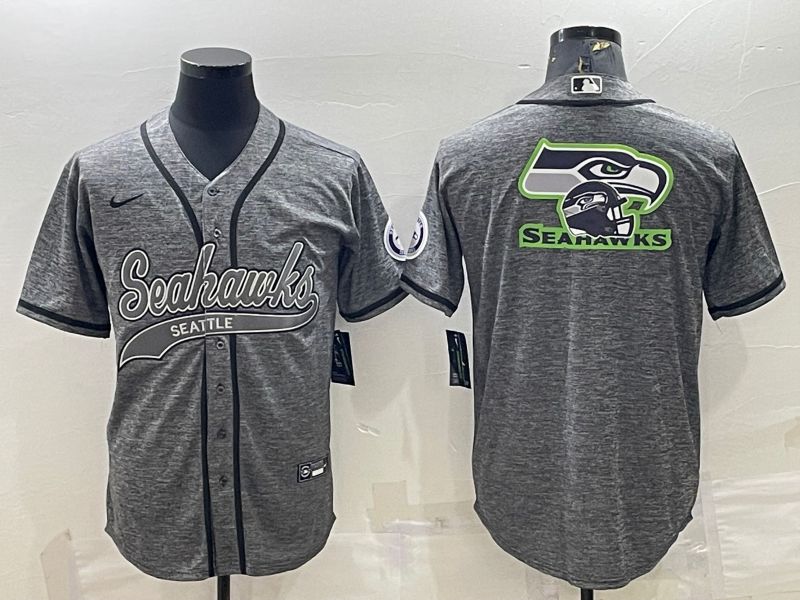 Men Seattle Seahawks Blank Grey hemp ash 2022 Nike Co branded NFL Jerseys->seattle seahawks->NFL Jersey